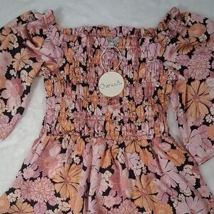 Chenault Pink and Orange Floral Dress